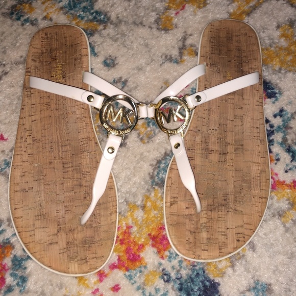 White Michael Kors Sandals - Picture 1 of 2